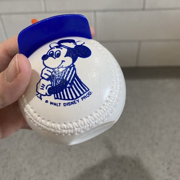 Vintage Disney Collectible Baseball Cup Straw MICKEY MOUSE Disneyana Gift Kids - Picture 4 of 4